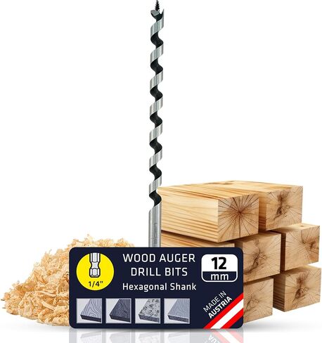16 mm Auger Wood Drill Bit 18 inch Long Metric for Hard and Soft Wood - Extra Long Drill bit with Sharp Edges for Precise Holes and Effortless Drilling - Durable Drill Bit for Woodworking in Kuwait