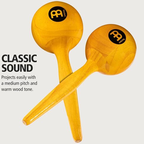 Meinl Percussion MWM2AM Traditional Wood Round Maracas, Amber Finish in Saudi Arabia