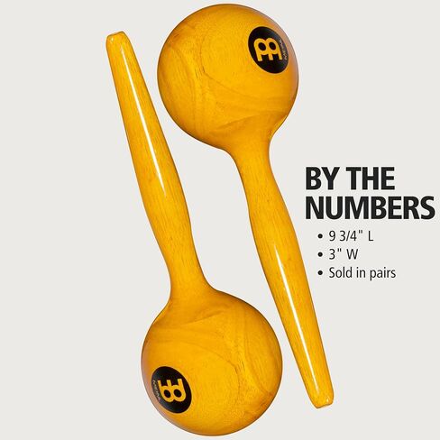 Meinl Percussion MWM2AM Traditional Wood Round Maracas, Amber Finish in Saudi Arabia