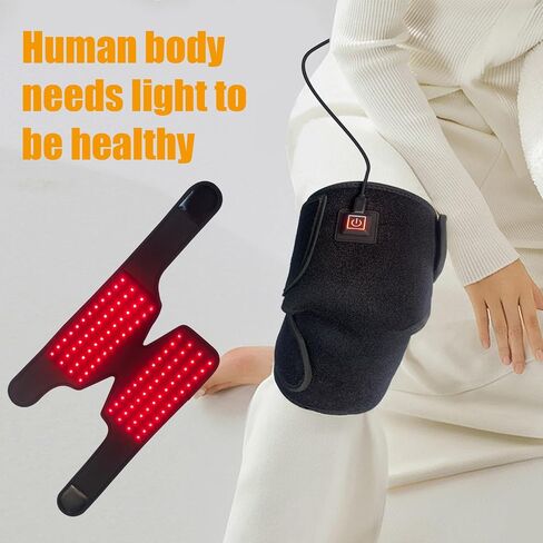 دعامة الركبة Therapy من Red Light، لفافة الركبة باللون الأحمر مقاس قابل للتعديل وتعافي أسرع وتخفيف آلام الركبة ورائعة للرياضيين in Saudi Arabia