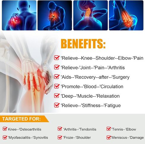دعامة الركبة Therapy من Red Light، لفافة الركبة باللون الأحمر مقاس قابل للتعديل وتعافي أسرع وتخفيف آلام الركبة ورائعة للرياضيين in Saudi Arabia