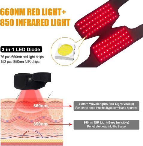 دعامة الركبة Therapy من Red Light، لفافة الركبة باللون الأحمر مقاس قابل للتعديل وتعافي أسرع وتخفيف آلام الركبة ورائعة للرياضيين in Saudi Arabia