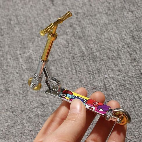 2Pcs Gold Mini Two Wheel Toys Tiny Fingerboard Scooters, Mini Finger Skateboards, Finger Scooter Fingertip Movement for Training Finger Skateboards Finger Boards and Finger Bikes in Saudi Arabia
