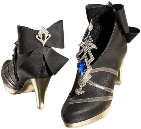 Genshin Impact Navia/Clorinde Cosplay Shoes DokiDoki-SR Fontaine Cosplay Clorinde Navia High Heeled Shoes (Navia, XL) in Saudi Arabia