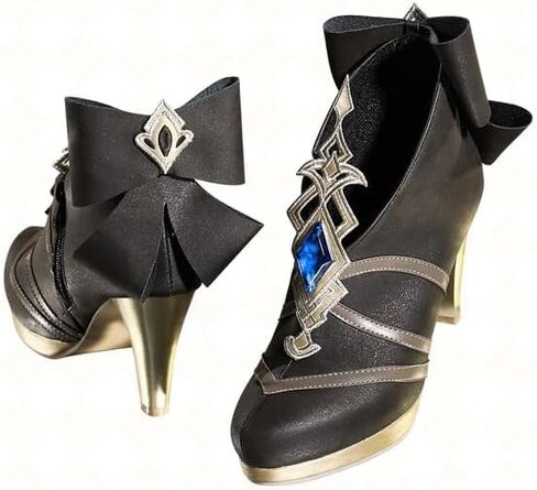 Genshin Impact Navia/Clorinde Cosplay Shoes DokiDoki-SR Fontaine Cosplay Clorinde Navia High Heeled Shoes (Navia, XL) in Saudi Arabia