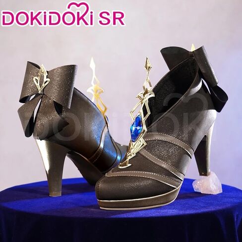 Genshin Impact Navia/Clorinde Cosplay Shoes DokiDoki-SR Fontaine Cosplay Clorinde Navia High Heeled Shoes (Navia, XL) in Saudi Arabia
