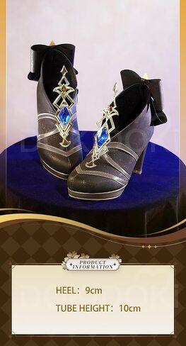 Genshin Impact Navia/Clorinde Cosplay Shoes DokiDoki-SR Fontaine Cosplay Clorinde Navia High Heeled Shoes (Navia, XL) in Saudi Arabia