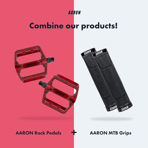 AARON - دواسات الدراجة الجبلية المصنوعة من الألومنيوم الصخري مع محامل كروية صناعية - مضادة للانزلاق مع دبابيس قابلة للاستبدال - دواسة منصة للدراجات الإلكترونية، MTB، دراجات الرحلات in Saudi Arabia