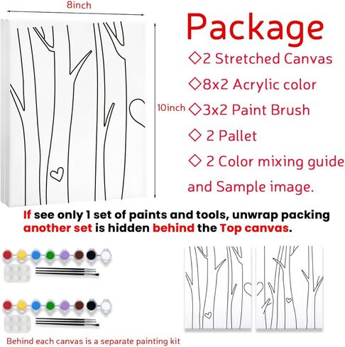 مجموعة من قطعتين من مجموعة الطلاء والرسم القماشي المرسومة مسبقًا للرسم للبالغين من القماش الممتد للأزواج ألعاب التاريخ الليلي الأفرو الأنيق للرجال والنساء هدية عيد الحب in Kuwait