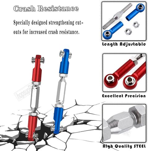 ترقيات الجزء ل 1/10 Senton MEGA550/الجرانيت MEGA550، الألومنيوم قابل للتعديل شدادات الحدبة وصلات اصبع القدم وسبائك تعليق وصلة محورية الكرة، مجموعة كرة محورية للصدمات، أحمر in Saudi Arabia