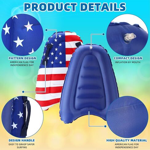 4 Pcs Inflatable Surfboard with Handles Inflatable Pool Floats Lightweight Portable Bodyboard Floating Surfboard Beach Floats for Kids Adults Beach Surfing Swimming in Saudi Arabia