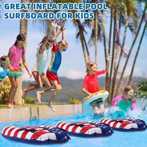 4 Pcs Inflatable Surfboard with Handles Inflatable Pool Floats Lightweight Portable Bodyboard Floating Surfboard Beach Floats for Kids Adults Beach Surfing Swimming in Saudi Arabia