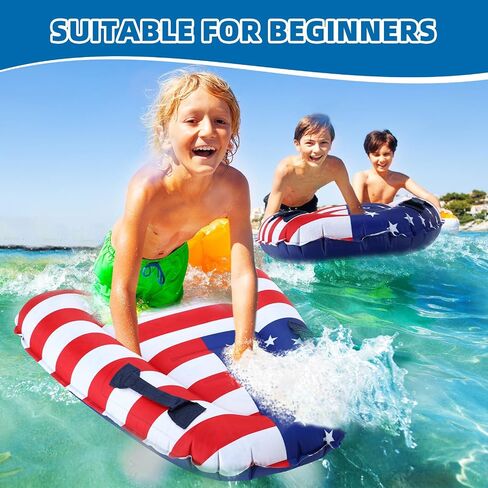 4 Pcs Inflatable Surfboard with Handles Inflatable Pool Floats Lightweight Portable Bodyboard Floating Surfboard Beach Floats for Kids Adults Beach Surfing Swimming in Saudi Arabia