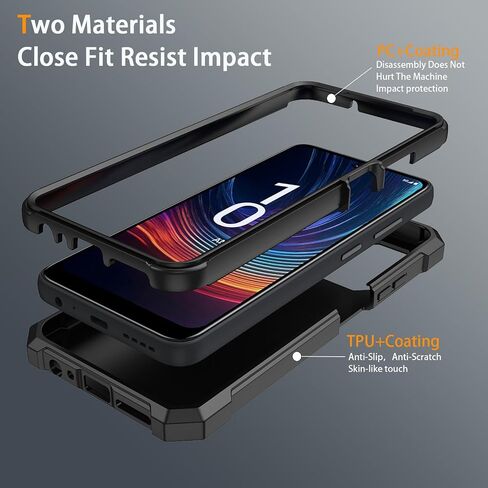 حافظة لهاتف Boost Mobile Celero 5G 2024 (الإصدار الثالث) مع واقي شاشة من الزجاج المقسى، حافظة واقية لكامل الجسم من السيليكون الناعم لهاتف Boost Celero 3 (أسود) in Saudi Arabia