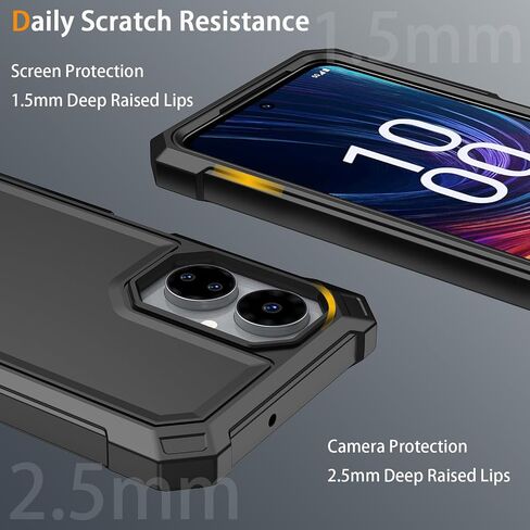 حافظة لهاتف Boost Mobile Celero 5G 2024 (الإصدار الثالث) مع واقي شاشة من الزجاج المقسى، حافظة واقية لكامل الجسم من السيليكون الناعم لهاتف Boost Celero 3 (أسود) in Saudi Arabia