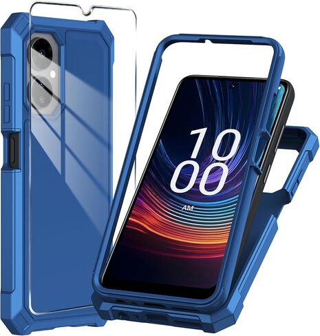 حافظة لهاتف Boost Mobile Celero 5G 2024 (الإصدار الثالث) مع واقي شاشة من الزجاج المقسى، حافظة واقية لكامل الجسم من السيليكون الناعم لهاتف Boost Celero 3 (أسود) in Saudi Arabia