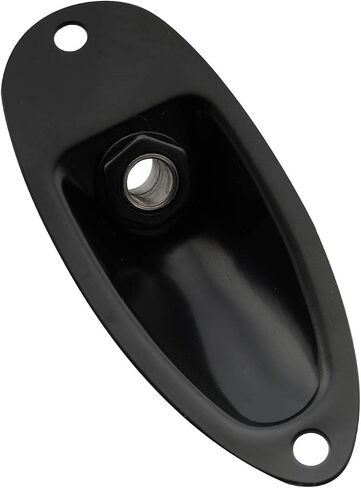 Musiclily 1/4 Inch Boat Style Loaded Guitar Input Jack Socket Plate Output Jack for Fender Stratocaster Strat Electric Guitar, Black in Saudi Arabia