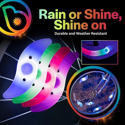 Brightz SpokeBrightz LED Bike Wheel Lights, 2-Pack - Color Changing & Color Select Modes - Light Up Your Spokes - Morph Through Rainbow Colors or Set to Red, Pink, Purple, Blue, Green, Teal, or White in Kuwait