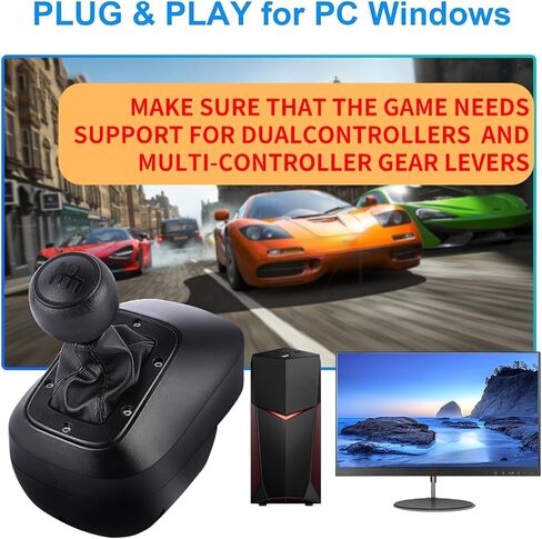 DOYO PC USB Racing Gear Shifter | متوافق مع G25/G27/G29/G920/T300RS/GT | نمط H بستة سرعات مع عكس | البناء الدائم in Kuwait