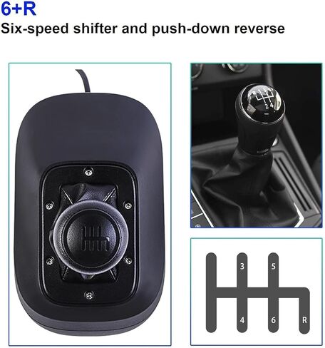 DOYO PC USB Racing Gear Shifter | متوافق مع G25/G27/G29/G920/T300RS/GT | نمط H بستة سرعات مع عكس | البناء الدائم in Kuwait