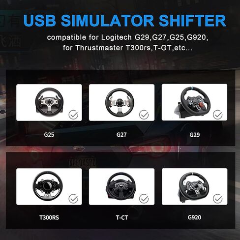 DOYO PC USB Racing Gear Shifter | متوافق مع G25/G27/G29/G920/T300RS/GT | نمط H بستة سرعات مع عكس | البناء الدائم in Kuwait
