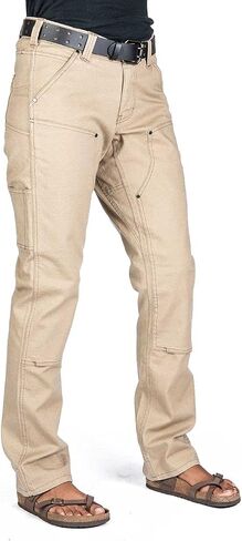 Dovetail Workwear Anna Taskpant Cargo Pants for Women, Relaxed Fit, 9 Functional Pockets, Painter's White Canvas Size 14x32 in Saudi Arabia