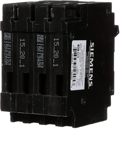 SIEMENS Q21520CT Triplex Two Outer 15 Amp Single-Pole and One Inner 20 Amp Double-Pole Circuit Breaker in Saudi Arabia