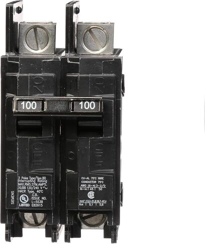 سيمنز BQ2B100L 100 أمبير مزدوج القطب 120/240 فولت 10KAIC العروة في / العروة الكسارة in Saudi Arabia