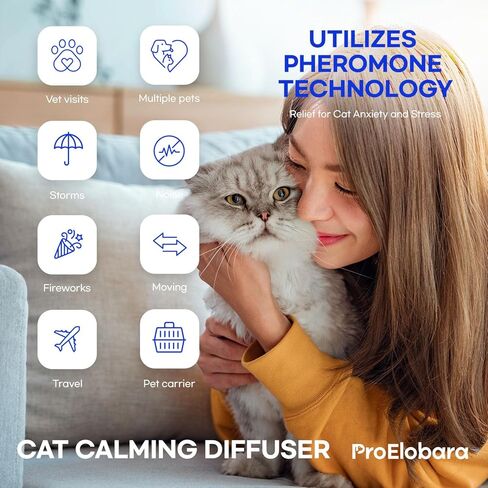 Cat Calming Pheromone Plug Diffuser: Enhanced Multicat Calming Pheromones Diffusers - Multi Cat Calm Anti Anxiety Pheromone Diffuser for Cats Stress Relief - Cats Calm Diffusers 1 Pack/60 Day Supply in Kuwait