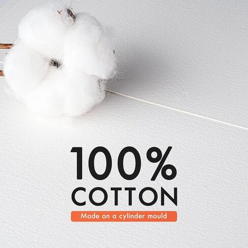 ورق ألوان مائية قطن 100% من Fuumuui - 20 ورقة مقاس 5 × 7 بوصة لوحة ورق ألوان مائية مضغوطة على البارد - 140 رطل/300 جرام في المتر المربع لحبر الغواش بالألوان المائية in Kuwait