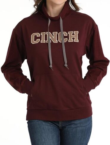 Cinch Women's Maroon Logo Hoodie in Saudi Arabia
