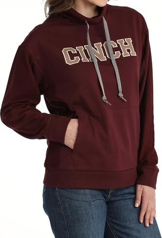 Cinch Women's Maroon Logo Hoodie in Saudi Arabia