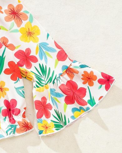 ملابس WeeBaby Girls 2 قطعة ملابس لطيفة ملابس للأطفال محصول أعلى من ورق الخصر الورقي وضع الملابس الصيفية لفتيات توين in Kuwait