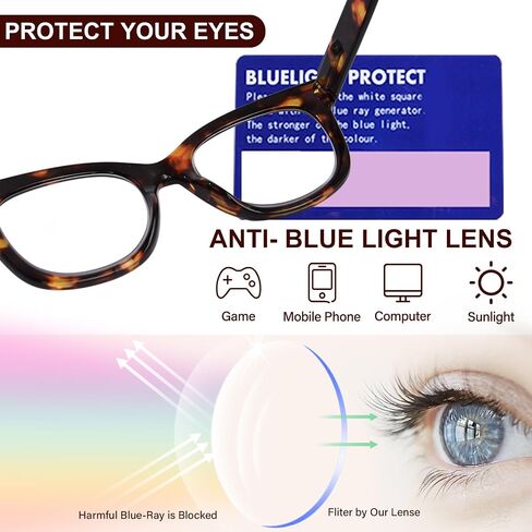 Oversized Reading Glasses for Women Men Trendy Large Frame Blue Light Blocking Readers Eyewear with Spring Hinges in Saudi Arabia