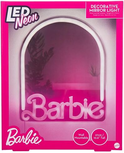 Paladone Barbie LED Neon Light Up Wall Mirror, Officially Licensed Mattel Home & Bedroom Décor for Girls, Teenagers, Women, Pink USB Powered Lamp in Saudi Arabia