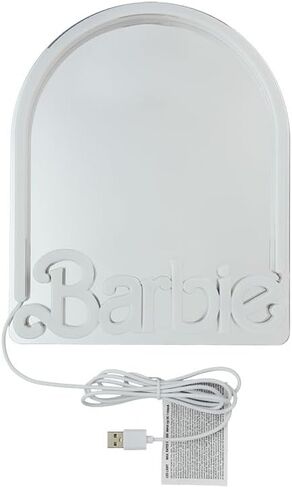 Paladone Barbie LED Neon Light Up Wall Mirror, Officially Licensed Mattel Home & Bedroom Décor for Girls, Teenagers, Women, Pink USB Powered Lamp in Saudi Arabia