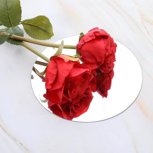 4 Pcs Mirror Sticker, 6 inch Round Adhesive Mirrors, Acrylic Mirror Wall Stickers Self Adhesive for Bathroom, Home, Living Room, Bedroom Decor in Saudi Arabia