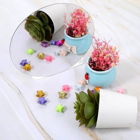 4 Pcs Mirror Sticker, 6 inch Round Adhesive Mirrors, Acrylic Mirror Wall Stickers Self Adhesive for Bathroom, Home, Living Room, Bedroom Decor in Saudi Arabia