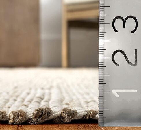 FRELISH DECOR Handwoven Jute Blend Cotton Area Rug - Contemporary Farmhouse Decor- Vintage Rustic Nautical Rugs for Bedroom - Living Room - Kitchen - Classy Home Decor (6'x9') in Saudi Arabia