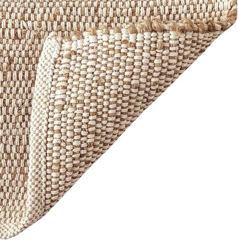 FRELISH DECOR Handwoven Jute Blend Cotton Area Rug - Contemporary Farmhouse Decor- Vintage Rustic Nautical Rugs for Bedroom - Living Room - Kitchen - Classy Home Decor (6'x9') in Saudi Arabia