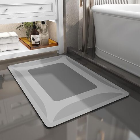 SIXHOME-Bath Rug-Quick Dry Absorbent Rubber Backed Thin Bathroom Rugs Fit Under Door-Bath Mats for Bathroom Floor Mat in Front of Sink-Shower Rug 17"X27.5" in Saudi Arabia