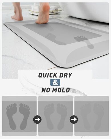 SIXHOME-Bath Rug-Quick Dry Absorbent Rubber Backed Thin Bathroom Rugs Fit Under Door-Bath Mats for Bathroom Floor Mat in Front of Sink-Shower Rug 17"X27.5" in Saudi Arabia