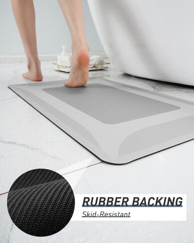 SIXHOME-Bath Rug-Quick Dry Absorbent Rubber Backed Thin Bathroom Rugs Fit Under Door-Bath Mats for Bathroom Floor Mat in Front of Sink-Shower Rug 17"X27.5" in Saudi Arabia
