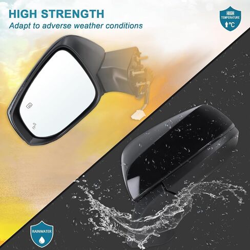 Left Driver Side Mirror Compatible With 2021 2022 2023 2024 2025 Toyota Sienna With Manual Folding Power Glass Heated Bilnd Spot Black Replace#8794008190(6Pins) in Saudi Arabia