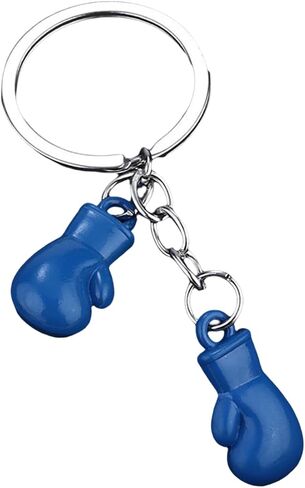 Lily Brown Boxing Gloves Keychain Pendant for Men Women Simulation Fitness Equipment Keyring Couples Car Keys in Saudi Arabia