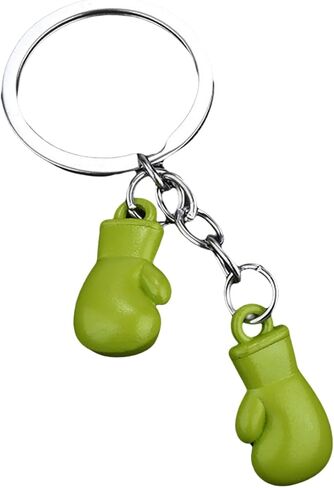 Lily Brown Boxing Gloves Keychain Pendant for Men Women Simulation Fitness Equipment Keyring Couples Car Keys in Saudi Arabia