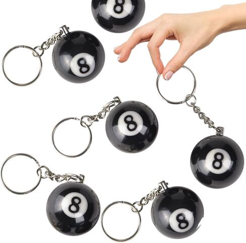 Eight Ball Key Chain, Pool Player Lucky 8 Ball Charm illiards with Keyring, Accessories for Boys and Girls in Kuwait