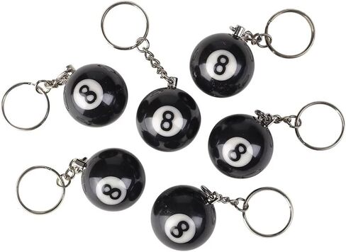 Eight Ball Key Chain, Pool Player Lucky 8 Ball Charm illiards with Keyring, Accessories for Boys and Girls in Kuwait