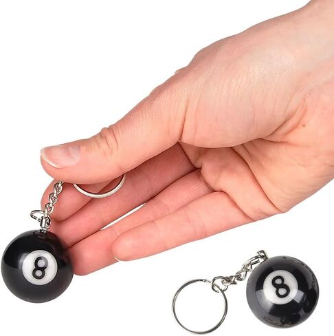 Eight Ball Key Chain, Pool Player Lucky 8 Ball Charm illiards with Keyring, Accessories for Boys and Girls in Kuwait