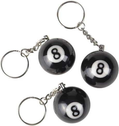 Eight Ball Key Chain, Pool Player Lucky 8 Ball Charm illiards with Keyring, Accessories for Boys and Girls in Kuwait